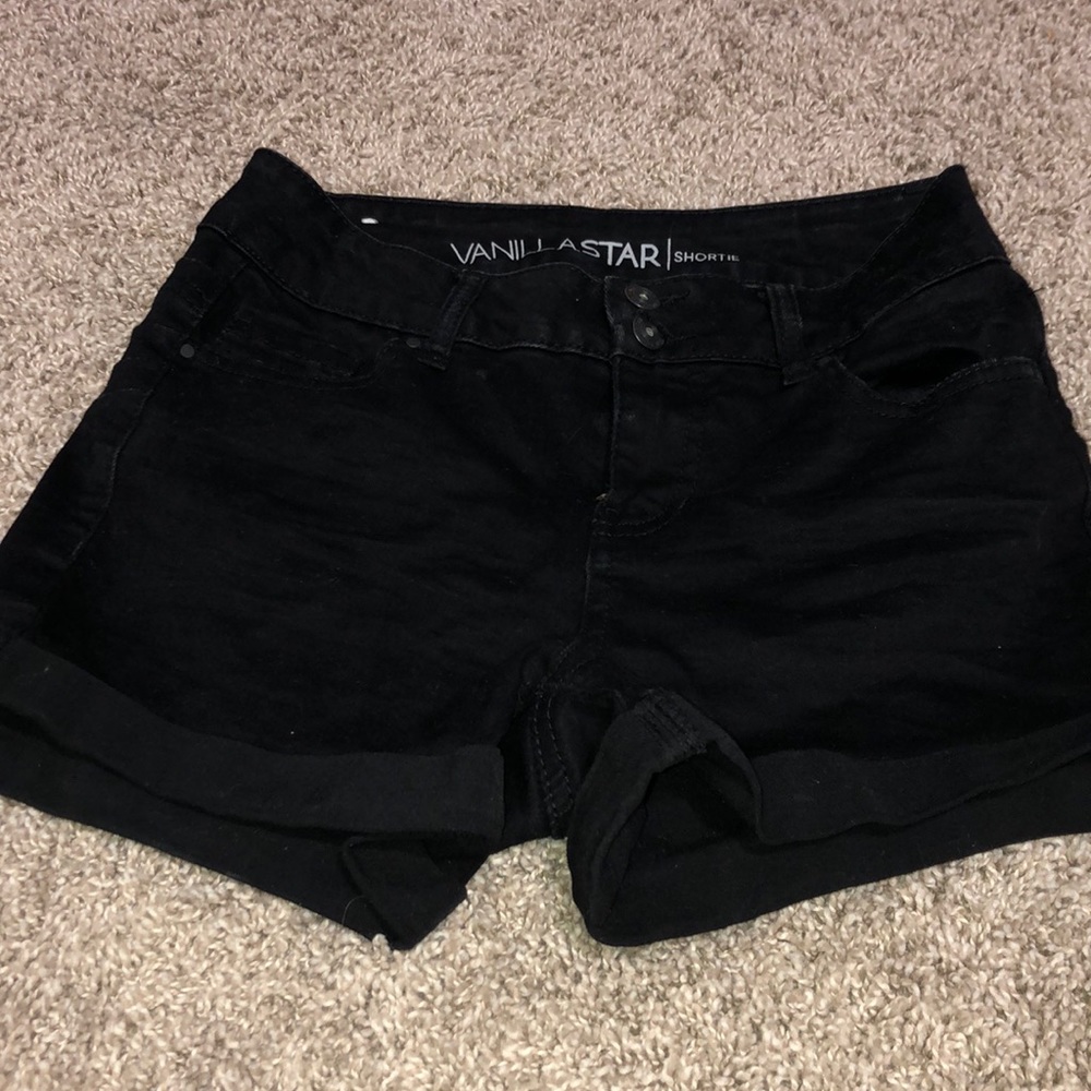 Black jean shorts